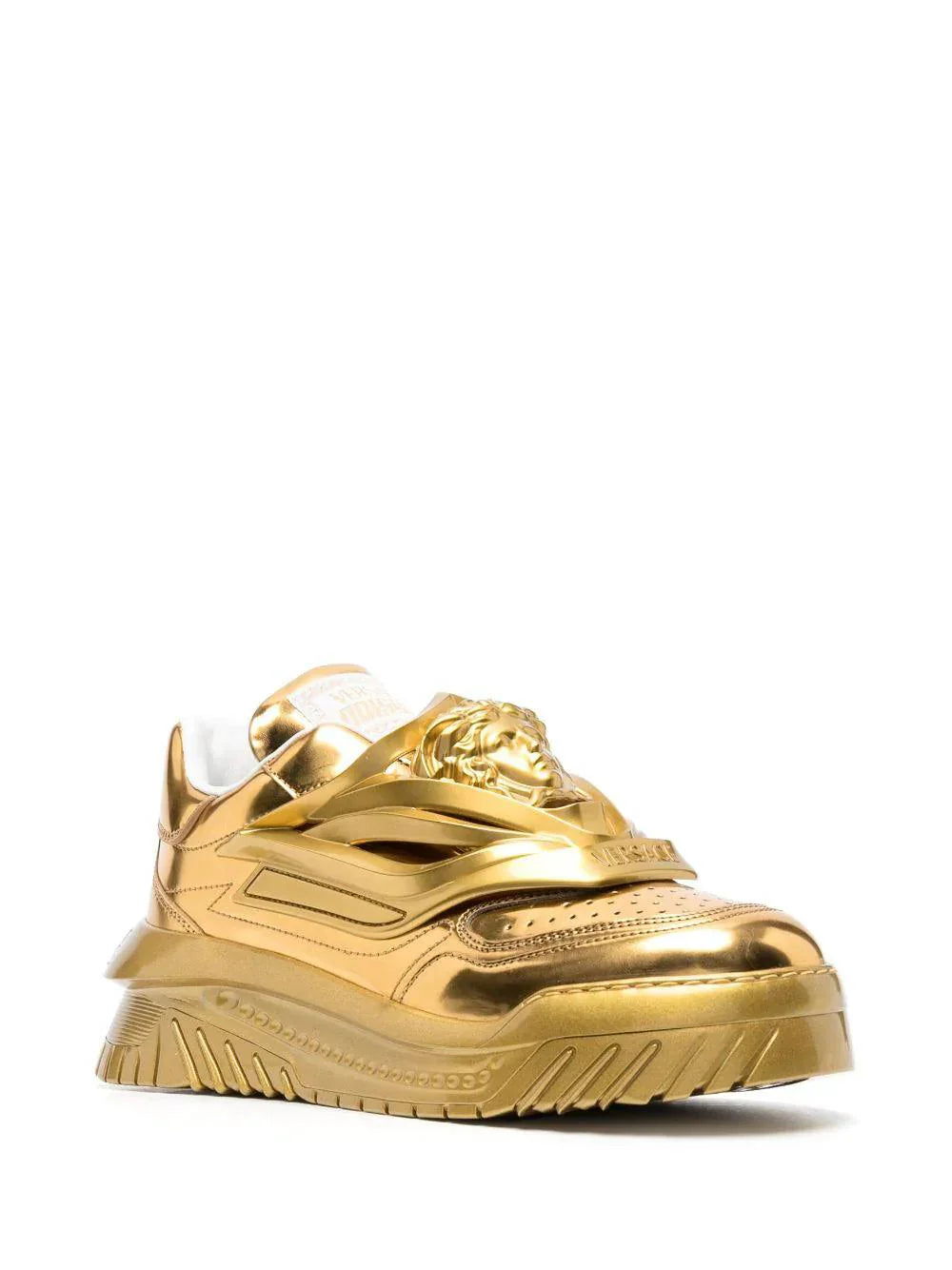 Versace Odissea metallic-effect sneakers - SleekGait