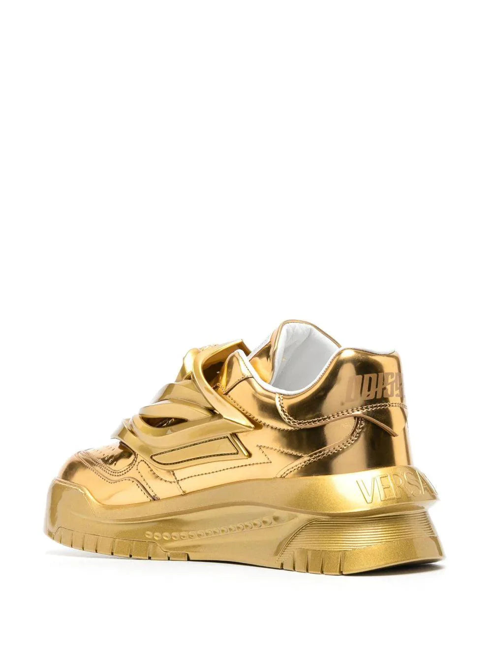 Versace Odissea metallic-effect sneakers - SleekGait