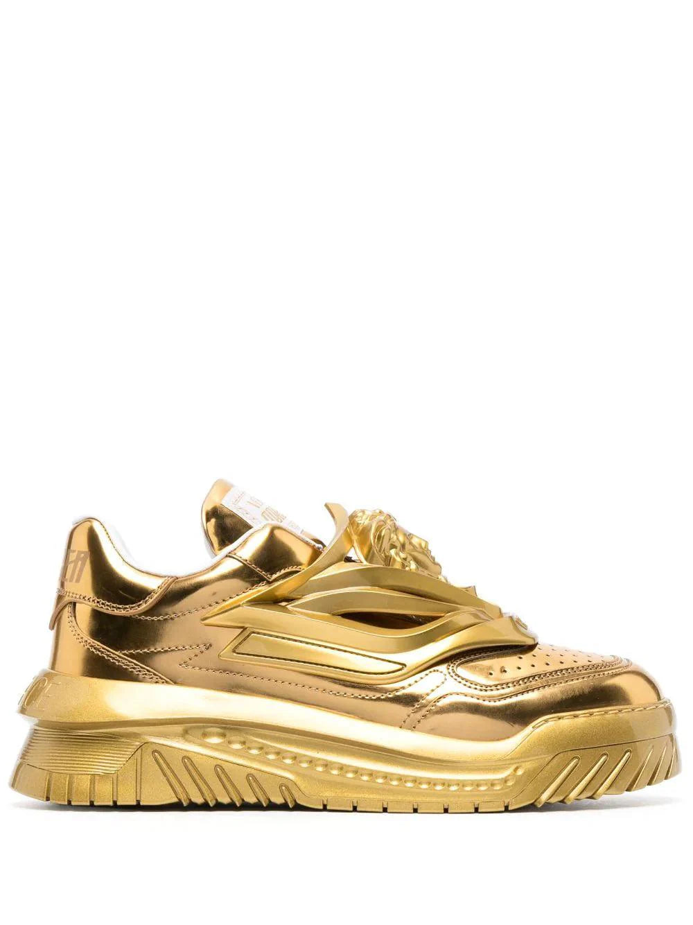 Versace Odissea metallic-effect sneakers - SleekGait