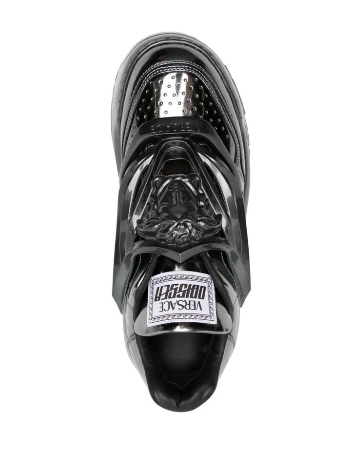 Versace Odissea metallic-effect sneakers - SleekGait