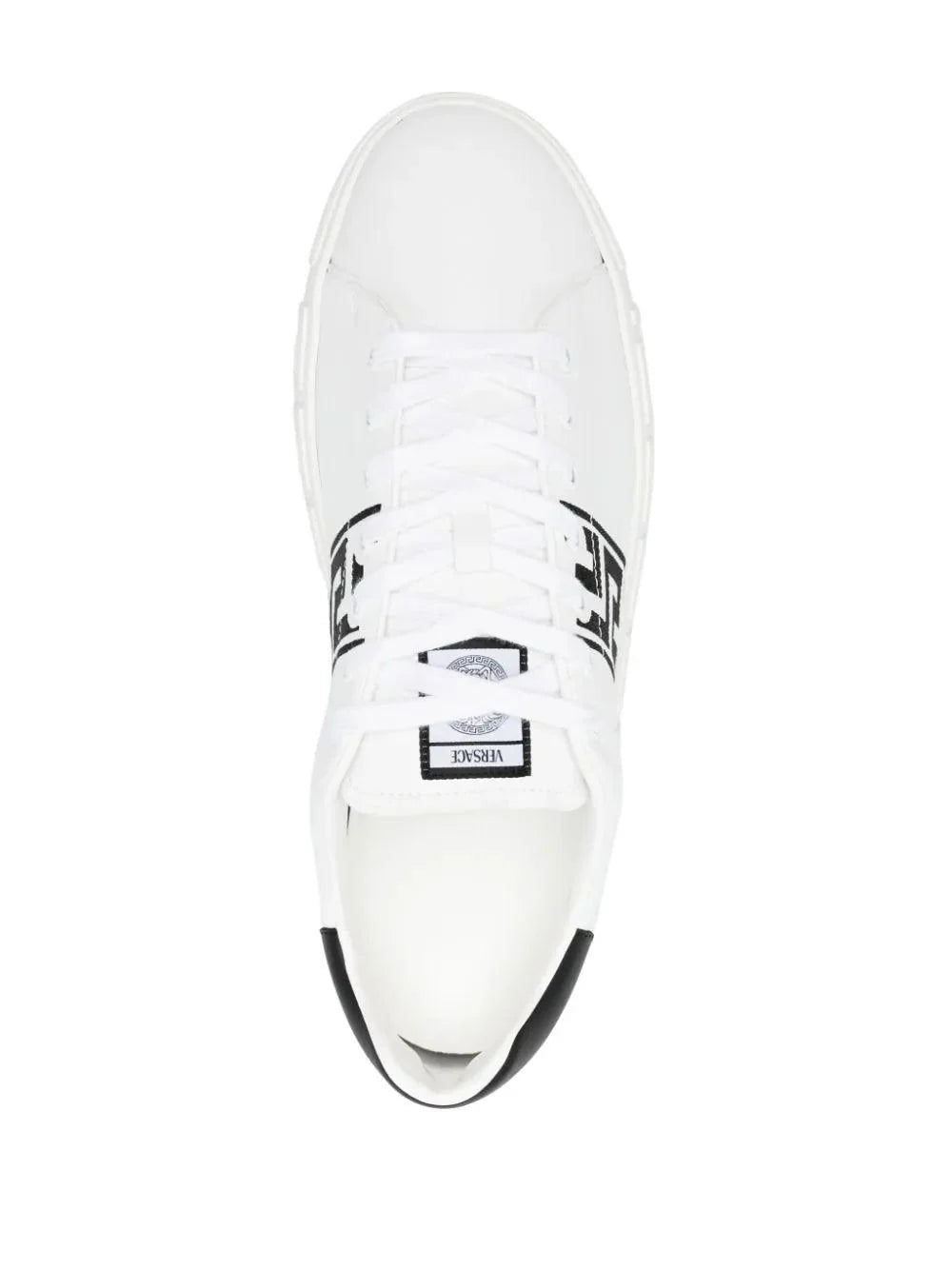 Versace Greca-embroidered leather sneakers - SleekGait