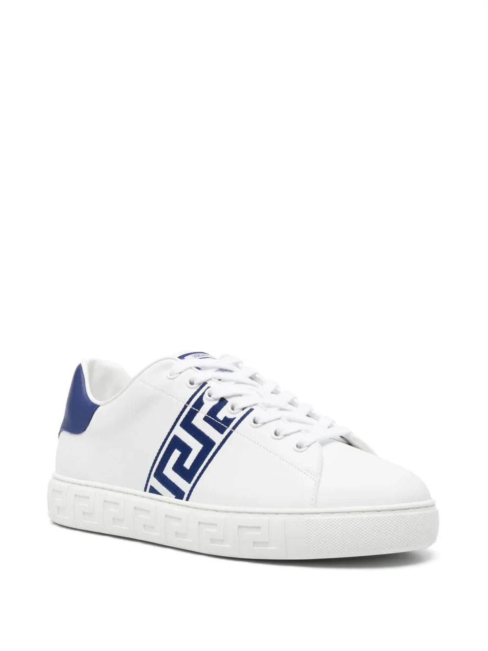 Versace Greca-embroidery leather sneakers - SleekGait