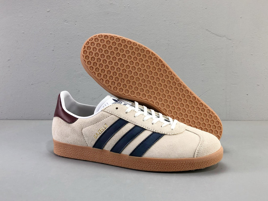 Adidas Originals Gazelle Indoor 'Beige Dark Blue Collegiate Burgundy' - SleekGait