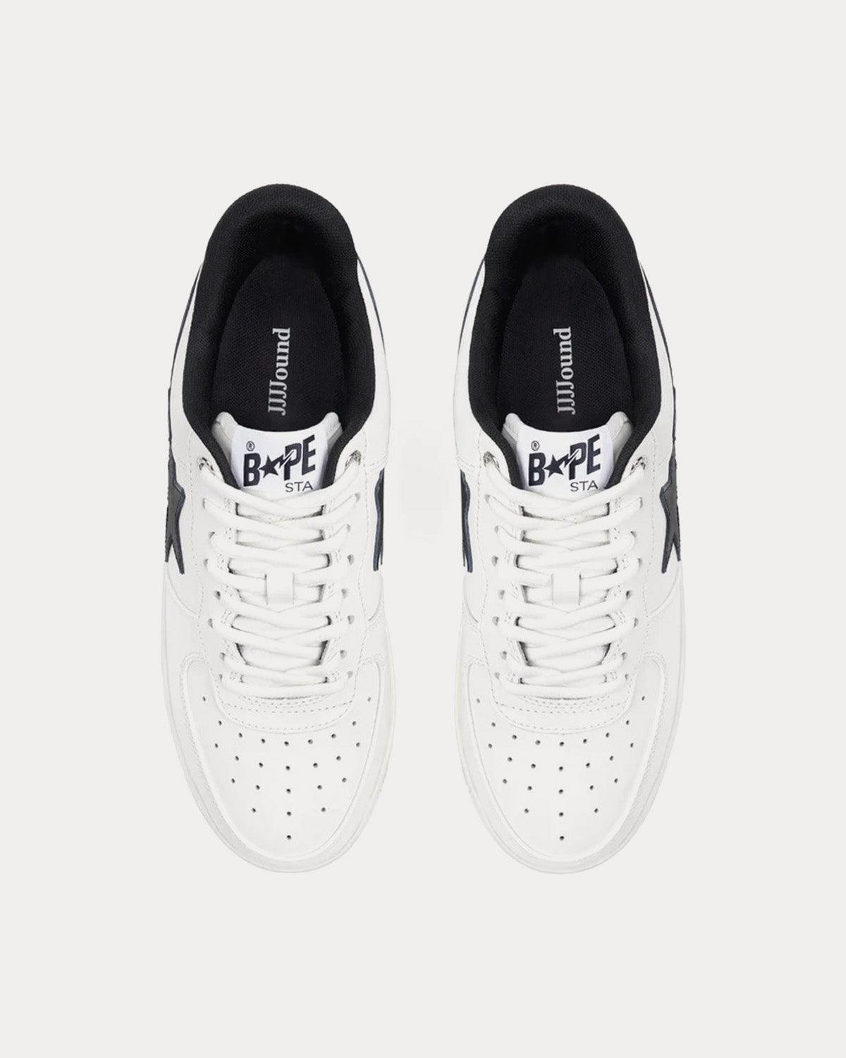 x JJJJound Bape Sta White / Black Low Top Sneakers - SleekGait