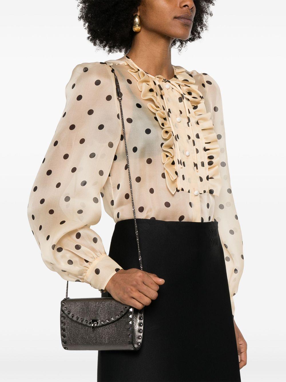 VALENTINO GARAVANI Mini Rockstud Leather Handbag with Detachable Shoulder Strap - SleekGait