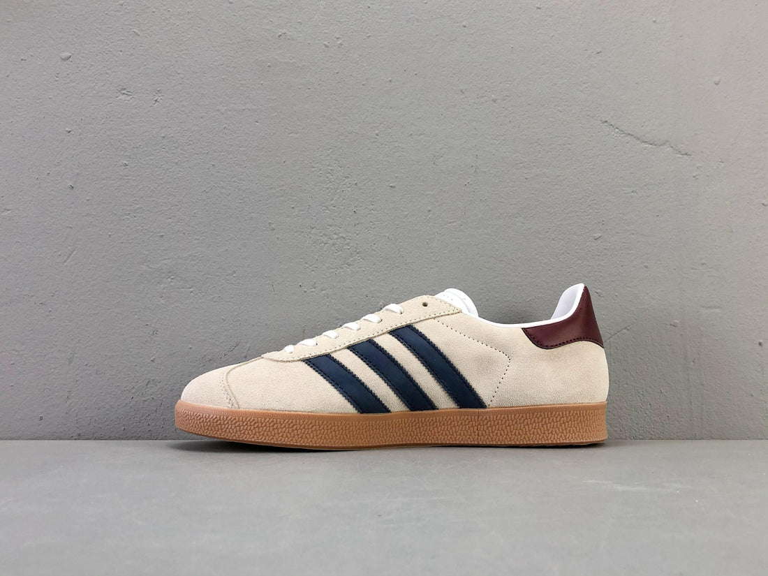 Adidas Originals Gazelle Indoor 'Beige Dark Blue Collegiate Burgundy' - SleekGait