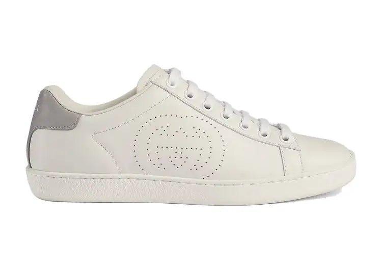 Ace Perforated Interlocking GG Logo Leather Sneakers - SleekGait