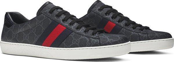 Ace Supreme GG Guccissima Logo Web Stripe Flat Sneakers - SleekGait