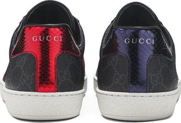 Ace Supreme GG Guccissima Logo Web Stripe Flat Sneakers - SleekGait