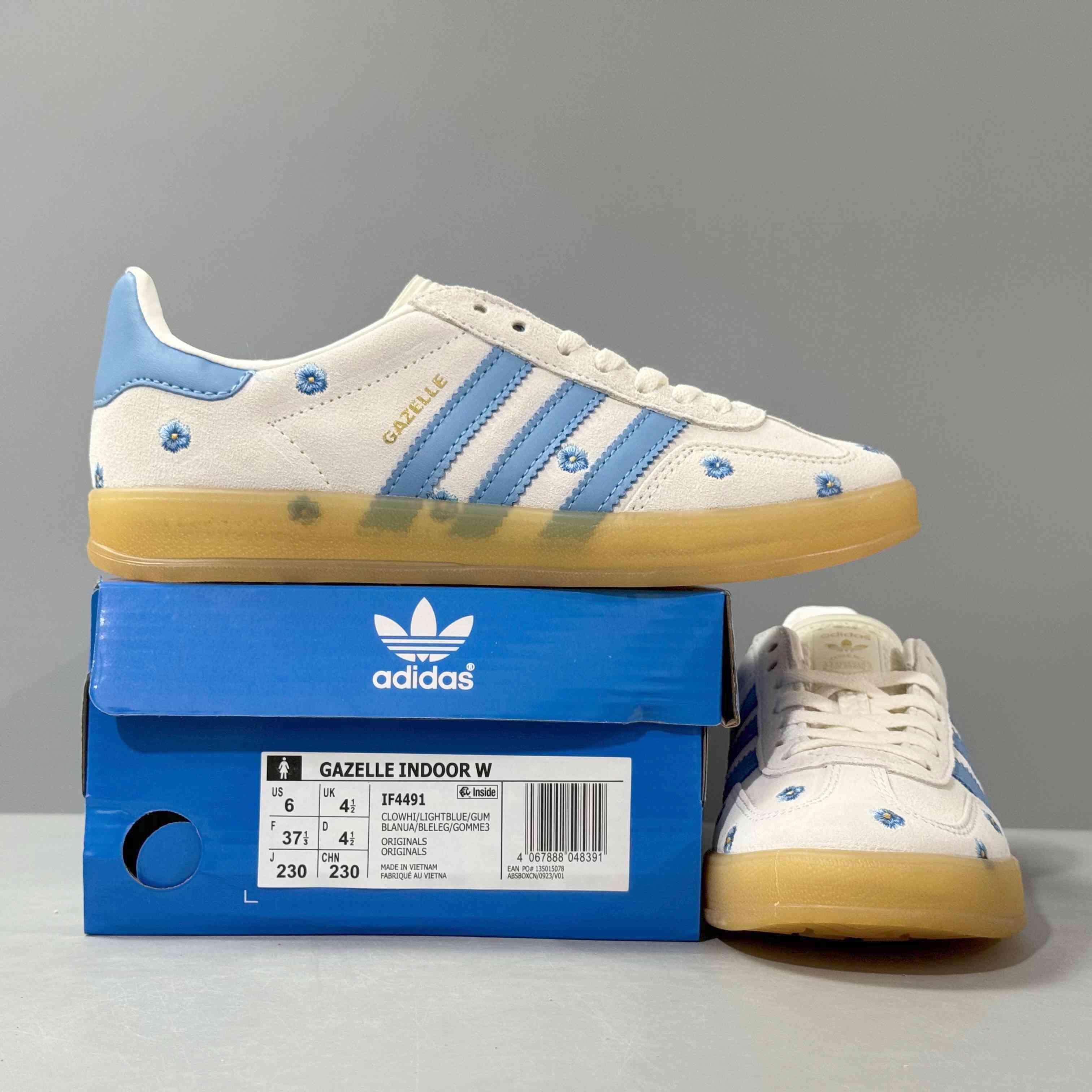 Adidas Originals Gazelle Indoor 'Light Blue Floral' - SleekGait