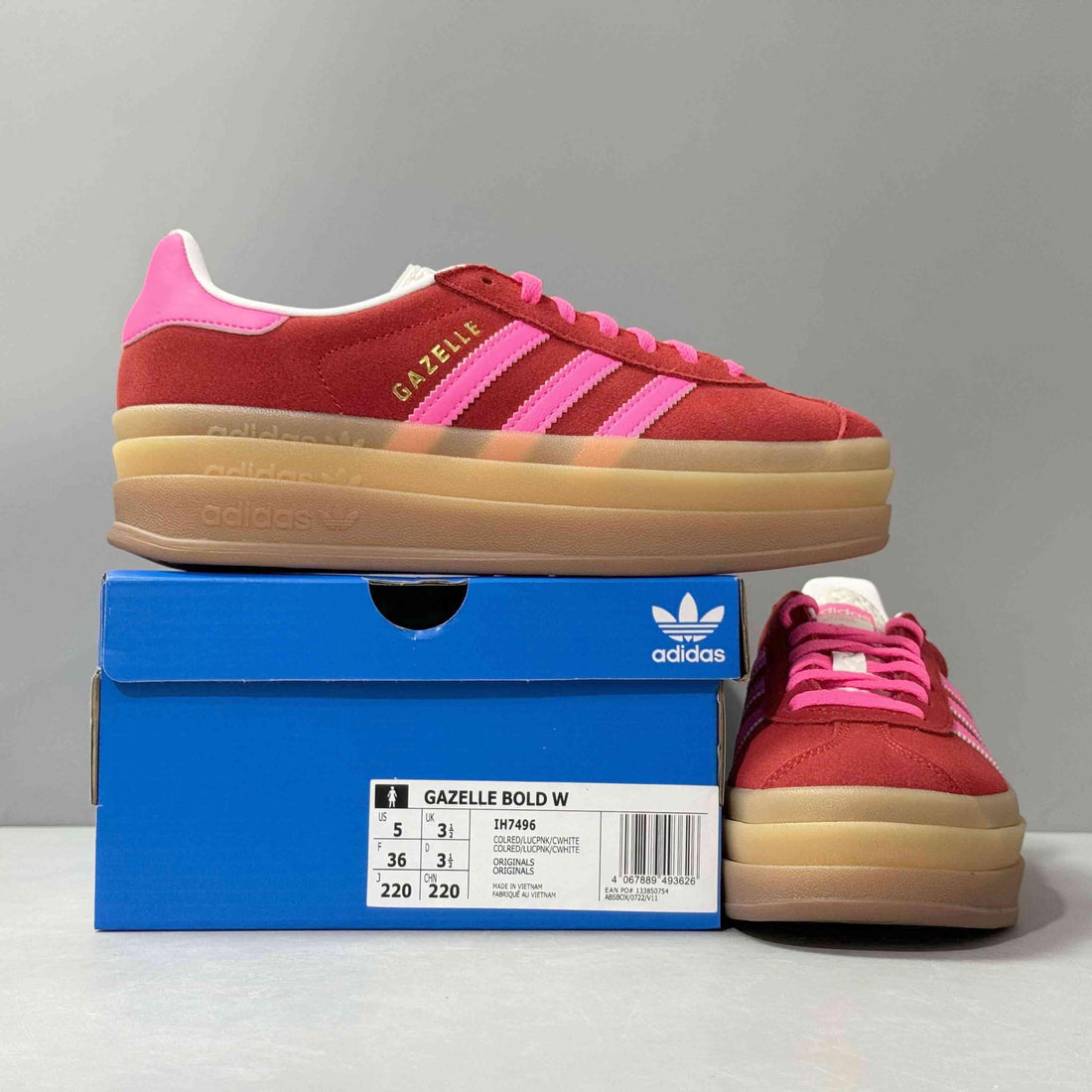 Adidas Originals Gazelle Bold 'Collegiate Red Lucid Pink' - SleekGait